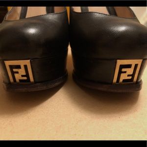 Black Fendi platform heels